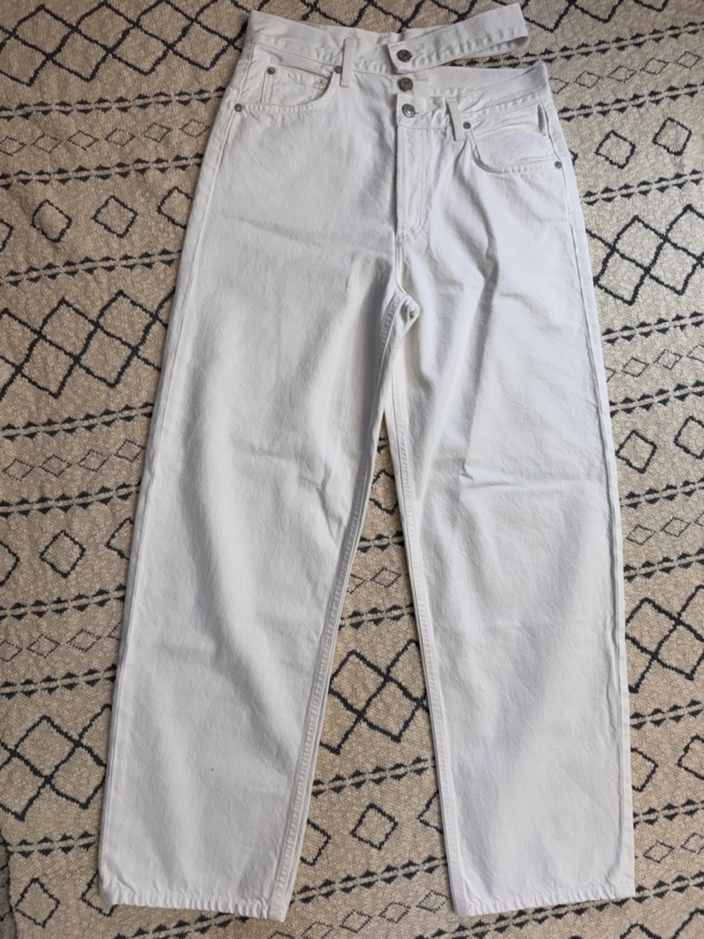 Agolde White Boyfriend Jeans - Relaxed Straight Fit - Picture 2 of 6